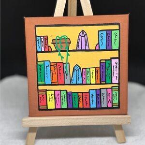Vibrant Bookshelf Canvas Art